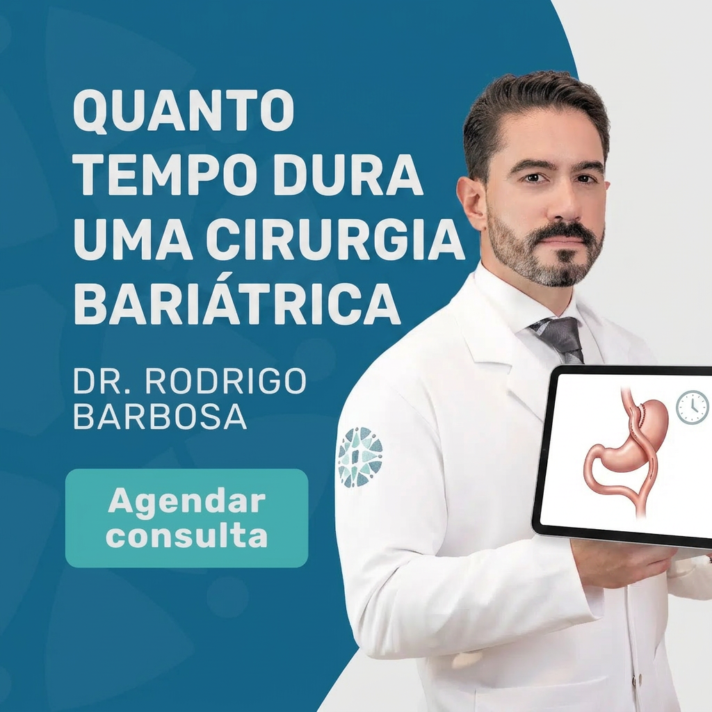 Tempo Cirurgia Bariátrica: Quanto Dura o Procedimento? 1 Quanto Tempo Dura uma Cirurgia Bariátrica - Ilustração Médica por Dr. Rodrigo Barbosa
